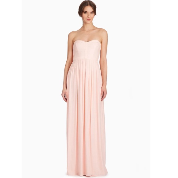 Parker Blush Silk Strapless Gown - Picture 1 of 9
